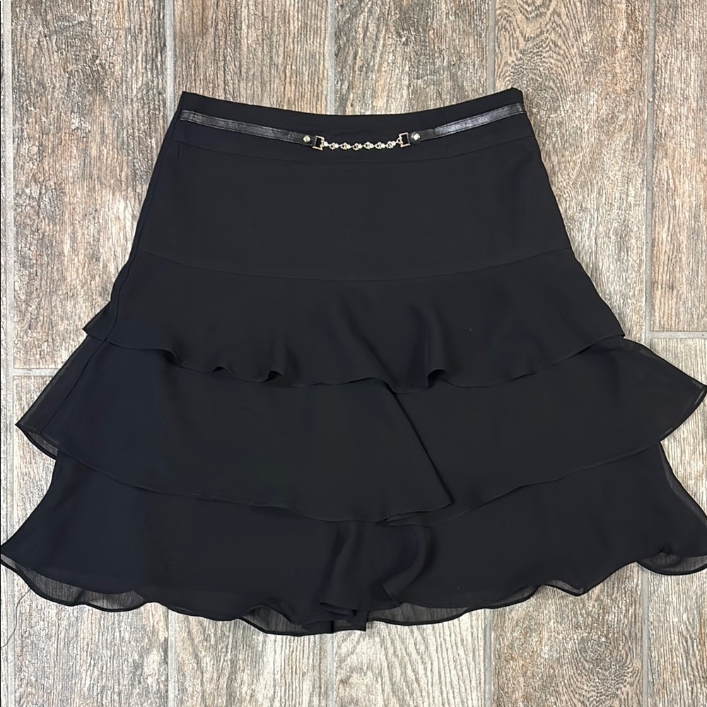 Black Ruffled Tiered Skirt